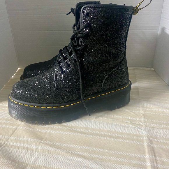 Dr. Martens Black Glitter Jadon platform boots - Picture 1 of 8